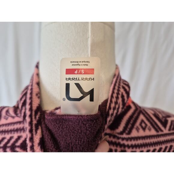 Kari Traa Womens Burgundy Pink Fair Isle Flette Fleece Jacket Small - Picture 8 of 8
